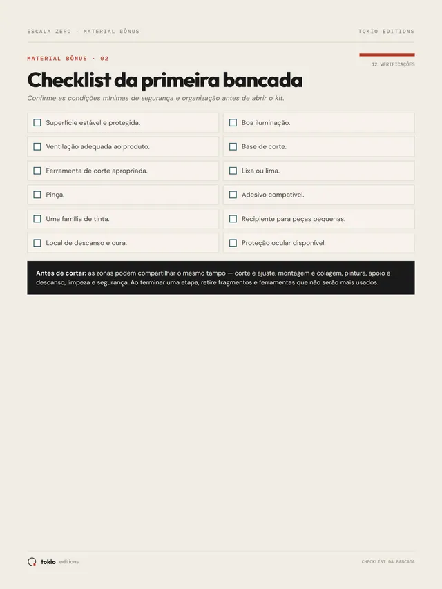 Miniatura do checklist da primeira bancada