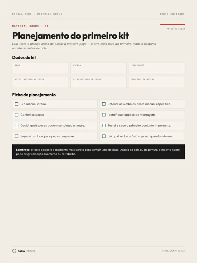 Miniatura do planejamento do primeiro kit