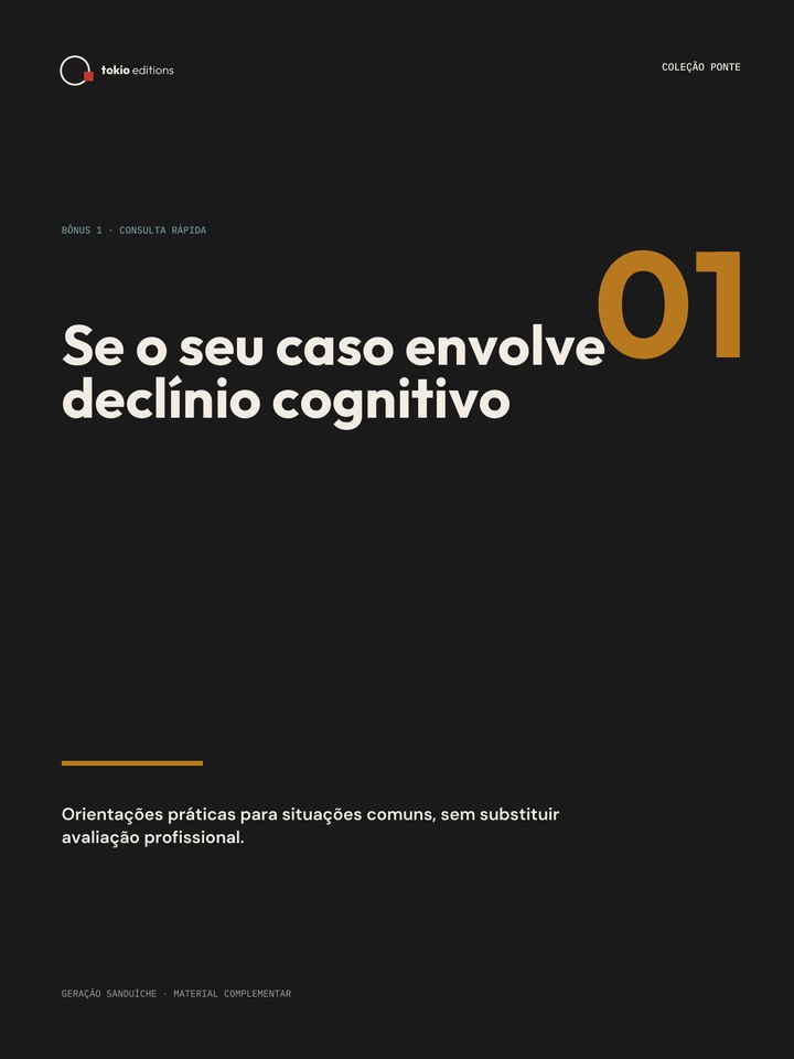 Capa do bônus Se o seu caso envolve declínio cognitivo