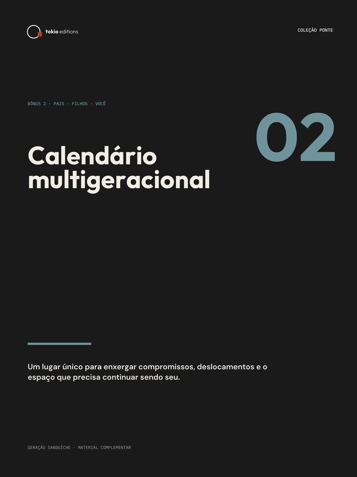 Capa do Calendário Multigeracional preenchível