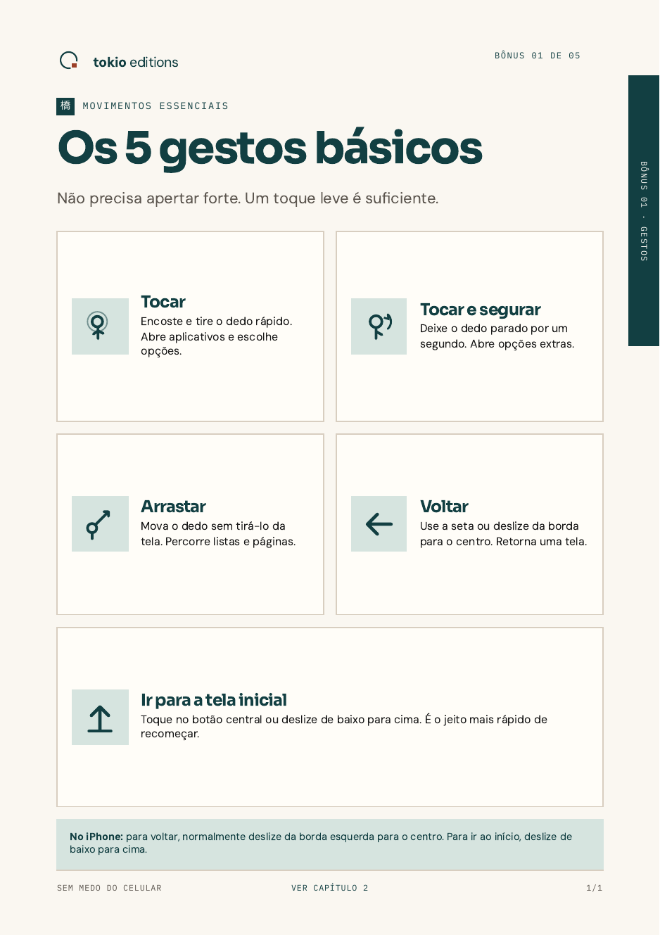Página real do bônus Os 5 gestos básicos