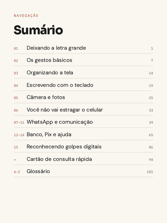 Sumário do e-book